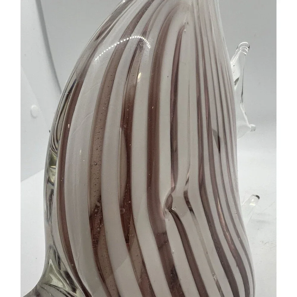 Reef Water Art Glass Sculpture Exotic Angel Fish Figurine Purple White Stripes